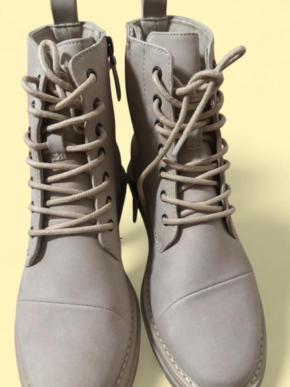 Toms Taupe Lace-Up Ankle Boots